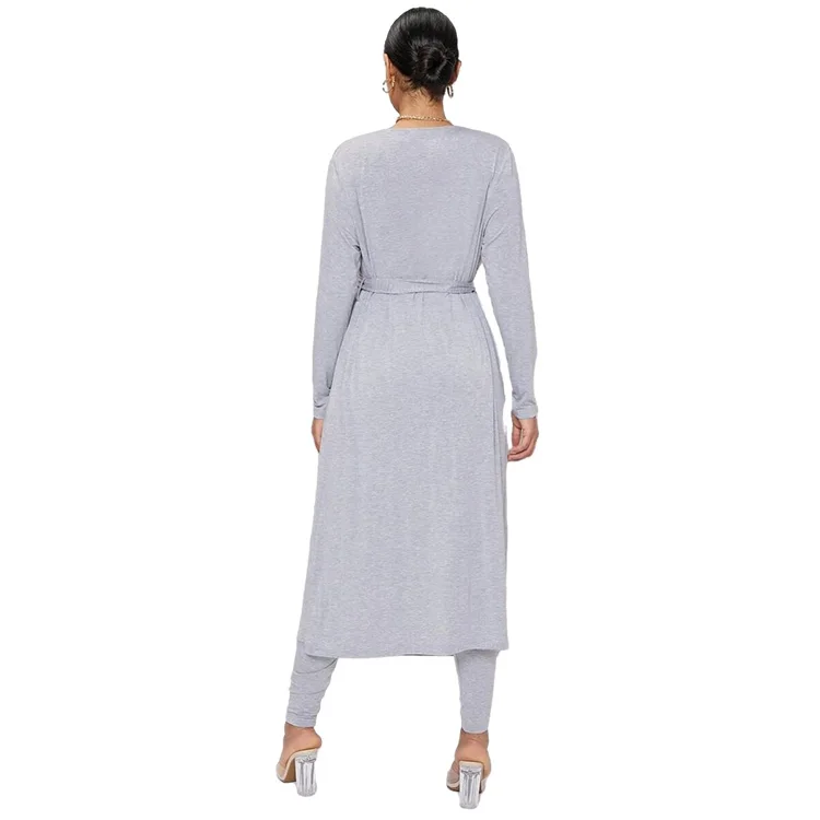 Maternity Clothes Pregnancy Rayon Solid Tank Top & Leggings Set With Belt Coat Nursing Pajamas