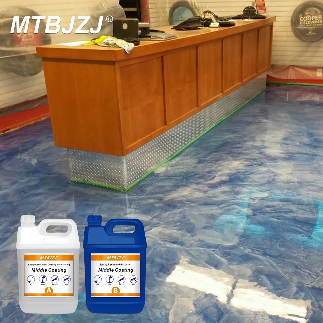 Anti-slip, Safety Indoor Use Epoxy Floor 3 Coats Clear Liquid Epoxy Resin Flooring