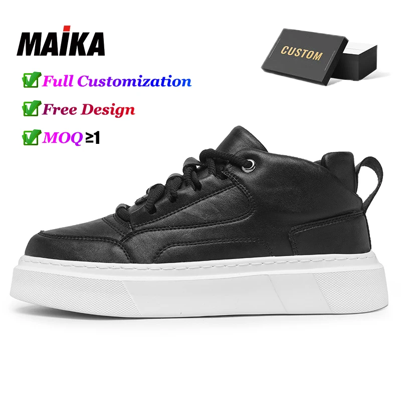 High Quality Customized Logo Sneakers Men Casual Leather High Low Cut Blank Skateboard Shoes Manufacture Custom Walking Shoes