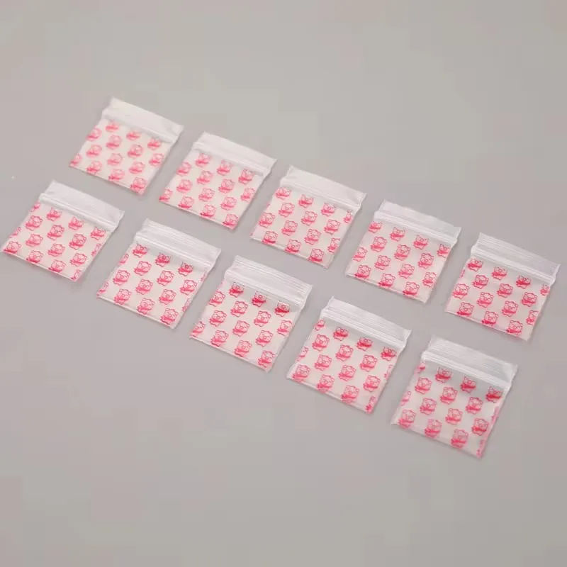 Подгонянный напечатанный логотип Pe/Pp материал молния милый узор сумка Ziplock маленькая пластиковая на молнии упаковка