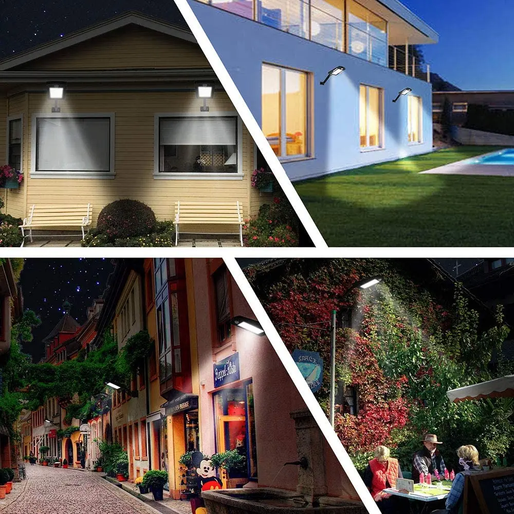  Solar Light 128 COB Large Outdoor Waterproof Street Garden Infrared Sensor Motion Smart Remote
