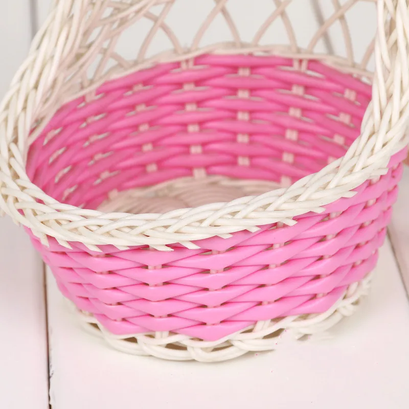 New Design Decorative Mini Round Plastic Rattan Woven Handmade Gift Candy Basket For Wedding