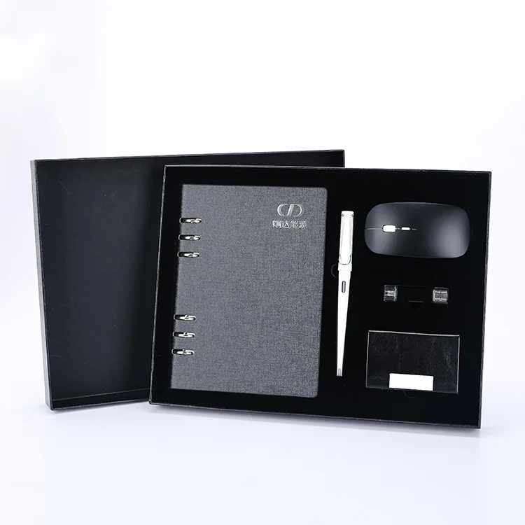 
Custom usb pen and Mouse With USB Device Gel Pen Multi functional 6 in 1 business Notebook gift set 