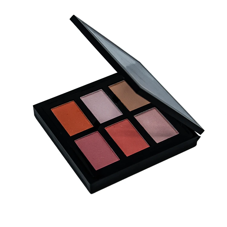 Hot selling makeup powder waterproof face compact 6 colors blush palette private label