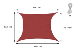 Outdoor Sun Shade Sail Waterproof Sail Rectangle Garden Patio Party Awning Canopy for Picnics, Swimming Pools, Camping