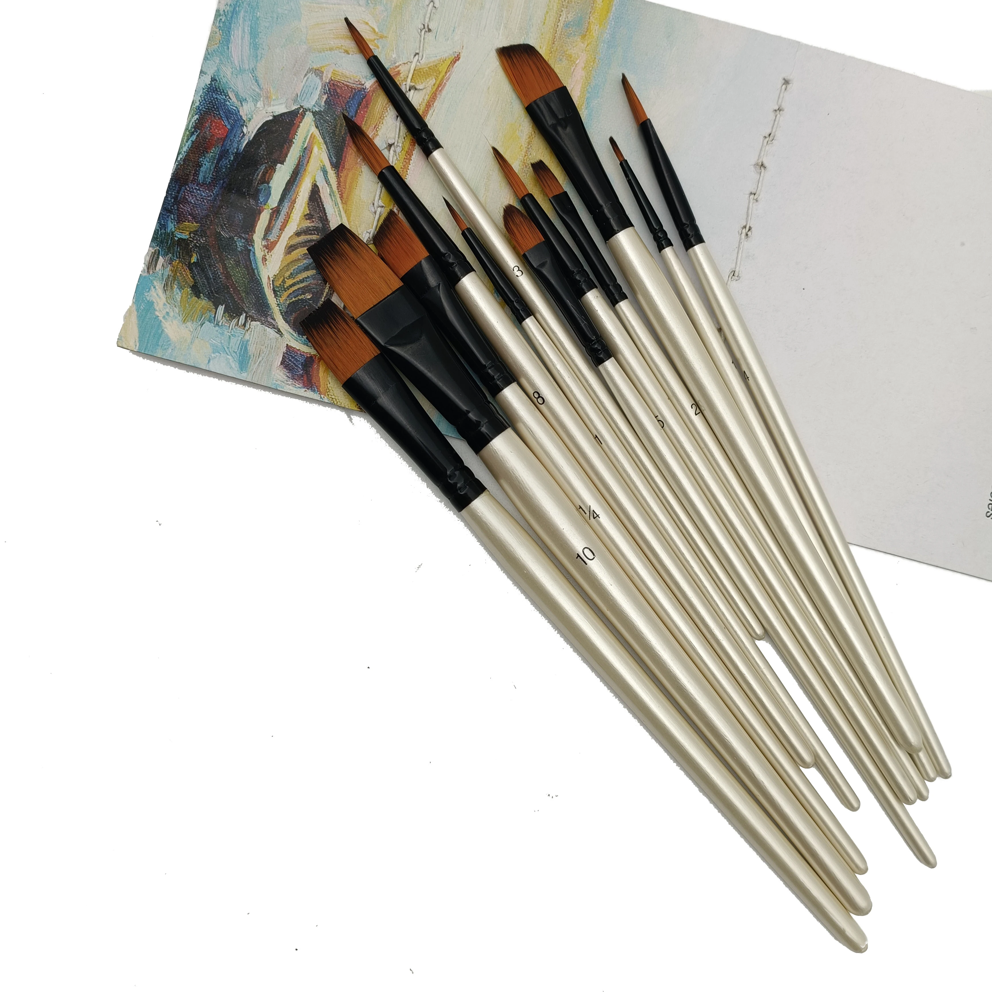 Hot Sale Artist Paint Brushes Set For Oil Acrylic Watercolor Gouache Painting Brush Round/ Flat/ Oblique/ Filbert