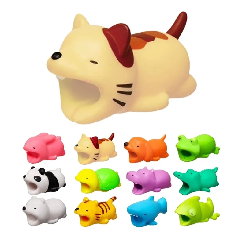 Animal Bite USB Cable Protector Cable Organizer Data Line Management Charging Safe Protection Cable Winder For iPhone