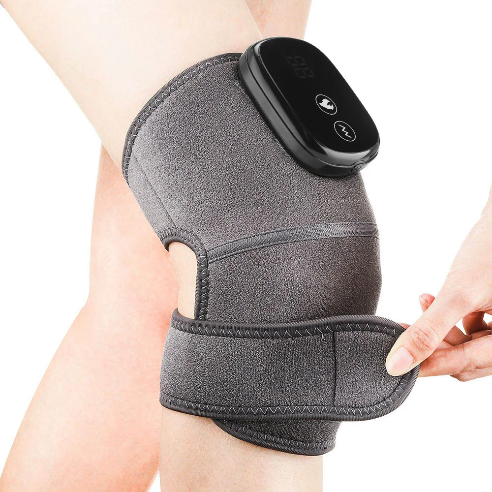 Electric Heated Knee Massager Shoulder Brace 3-In-1 Heated Knee Elbow Shoulder Brace Wrap Vibration Knee Heating Pad