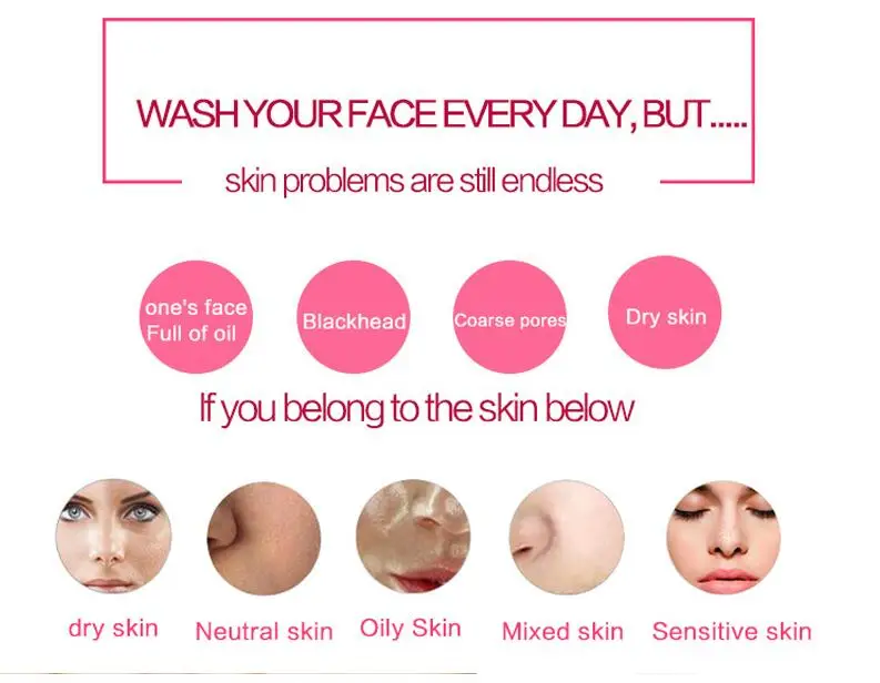 
Waterproof Sonic Vibration Facial Massager Rechargeable Makeup Cleaner Silicone Facial Cleansing Brush Electric 