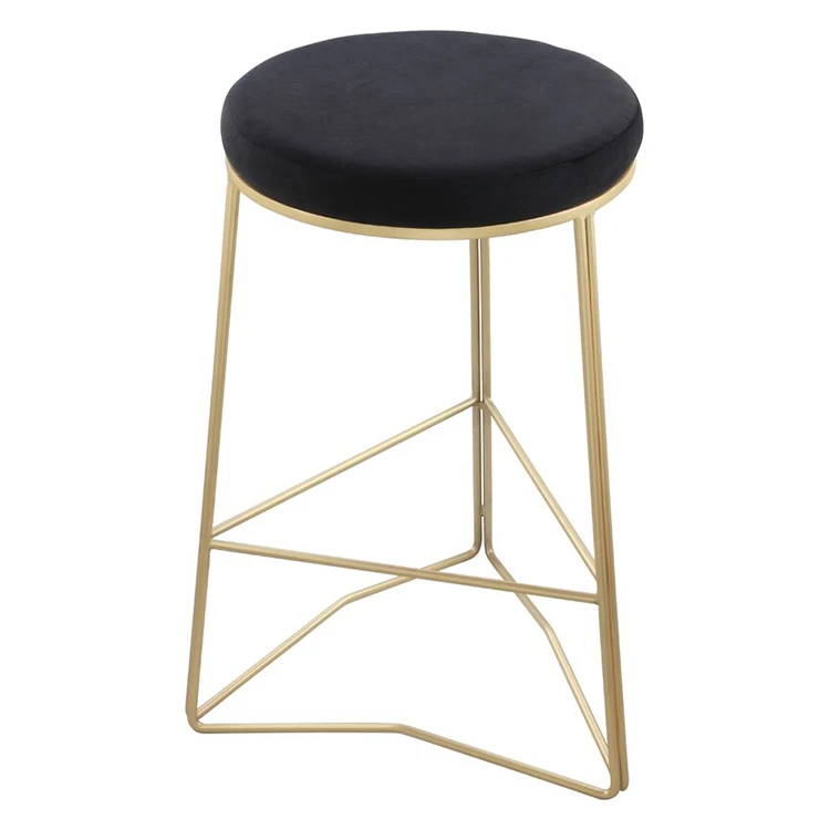 Luxury Metal Modern Italian Fabric Leather Blue Children Black And Green Leather White Low Gold Legs Bar Stool