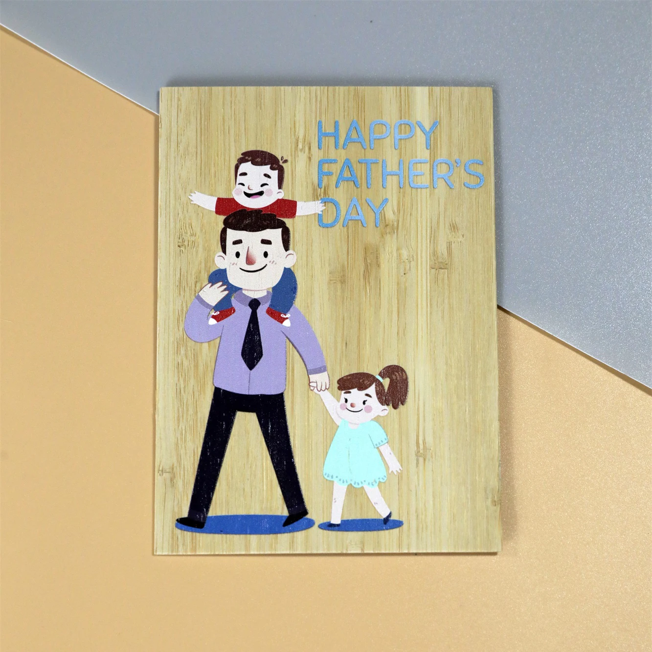 Engraved Wood Holiday Greeting Card with Love Theme Handcrafted Customizable Design for Special Occasions