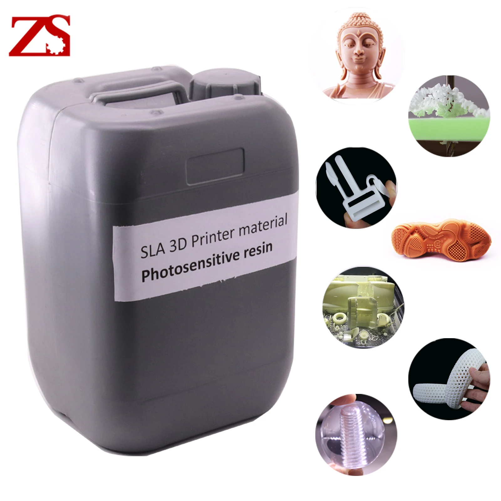 ZS China high quality 3d printer resin 355nm 3d resincasting resin 355nm 3d Shoe Model Resin sla 3d printer 405lcd