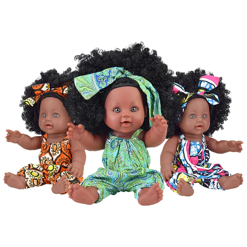 Factory direct sales 2021 custom reborn doll African American doll brown curly hair