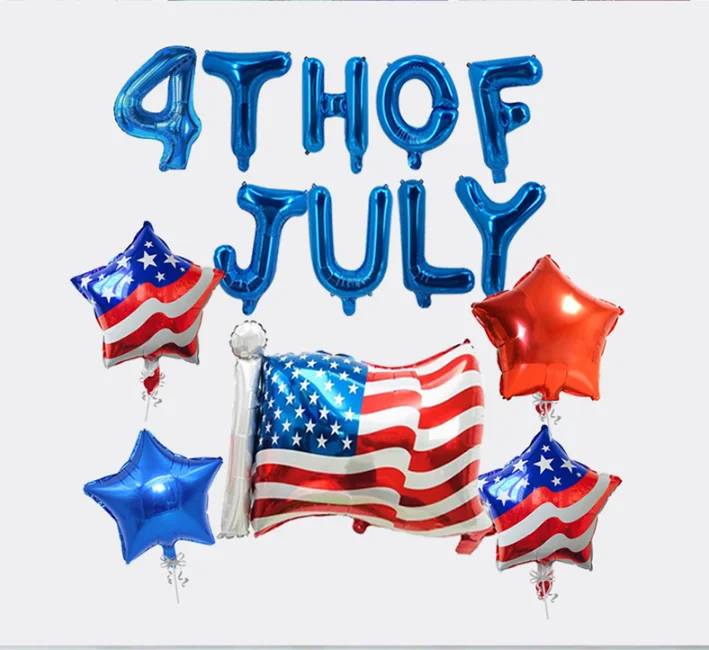 American Independence Day Decoration Balloon Set Party Holiday Foil Balloon Flag Modeling USA National Day Balloon