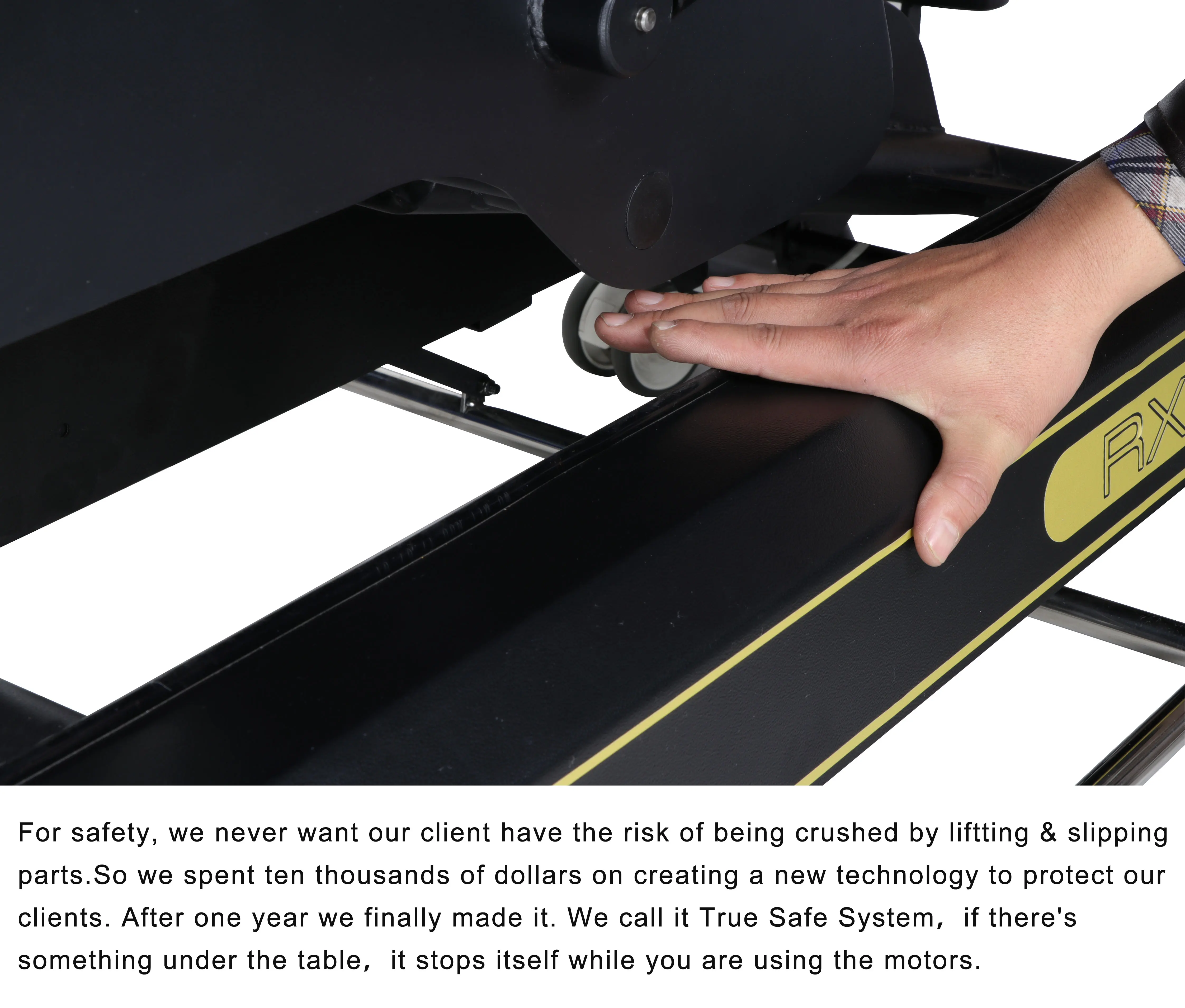 Mt Premier-Basic factory custom 2 section black powerlift massage table treatment table physical therapy table electric