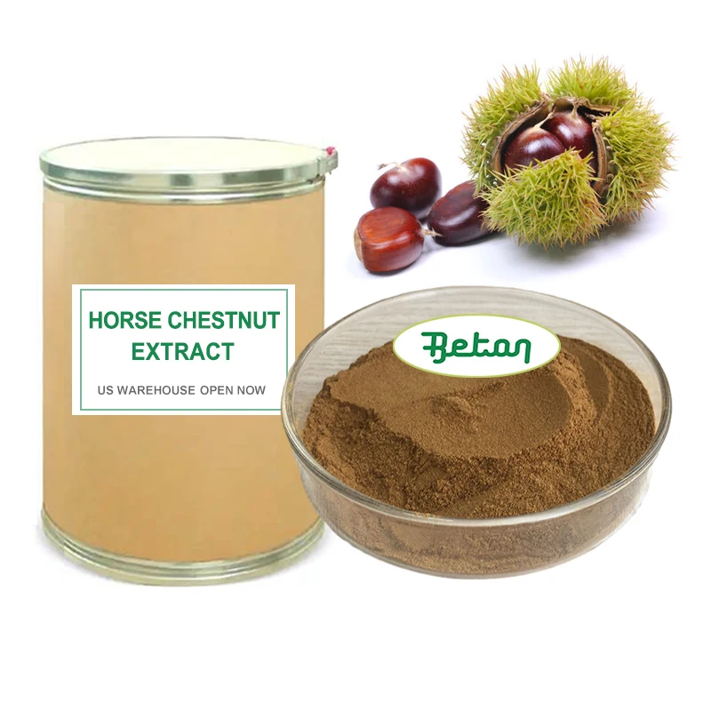 Beton Supply Natural 20% 40% Aescins Aesculus Hippocastanum Horse Chestnut Seed Extract Powder Aescin 20% Escin HPLC Price