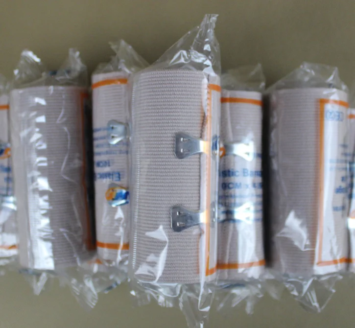 Premium High Elastic Bandage Wrap,Durable Compression Bandage, Woven Elastic Compression Rolls with Fastening Clips,