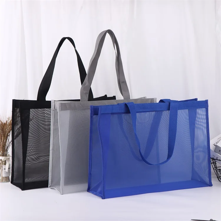 Cheap High quality custom design with logo reusable nylon wire mesh beach shopping tote bag Mesh Beach Bag