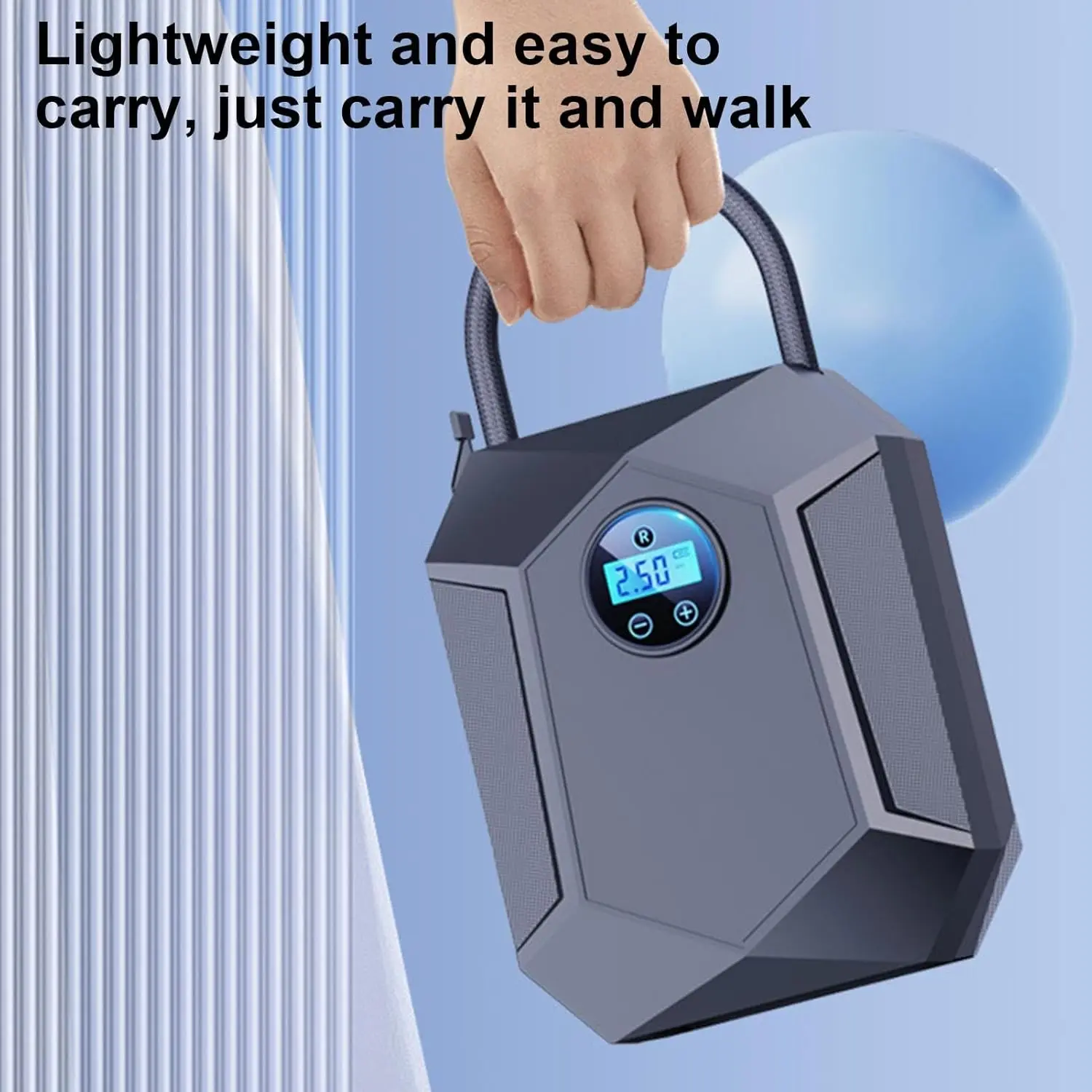 Wireless Car Tire Inflator Inflating Pump Portable Air Compressor Four Pressure LED Light Auto Stop 150PSI Fpur Pressure Unit