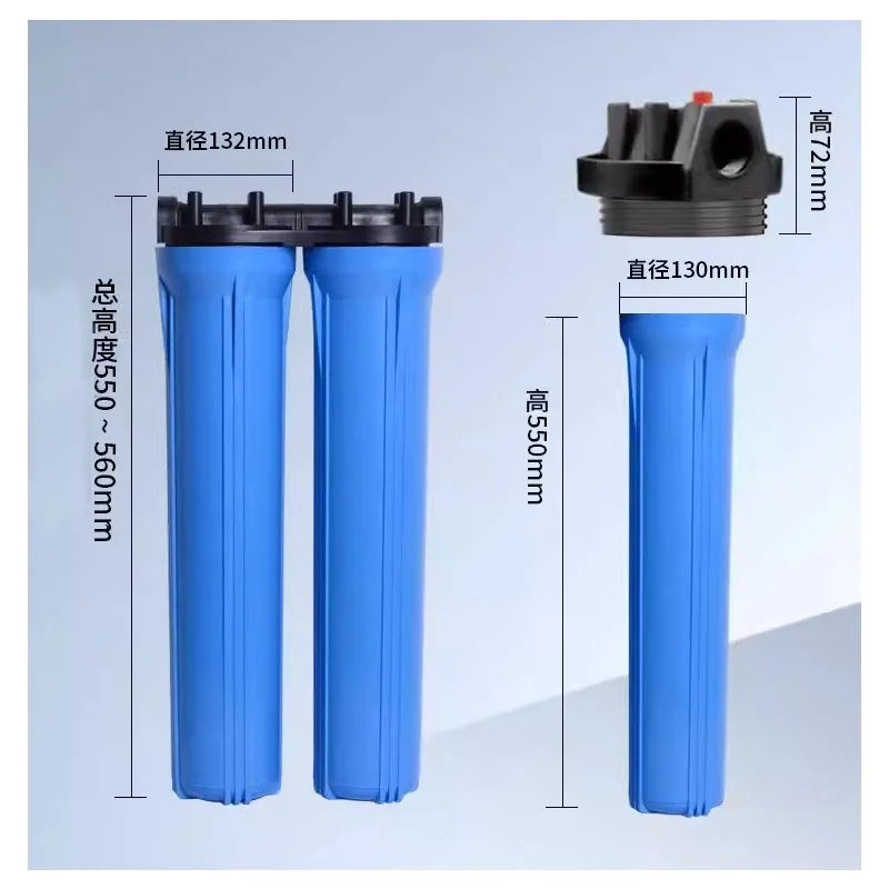 3 Stage 20 Inch Reverse Osmosis Water Filter Plant with Blue filter cartridge housing