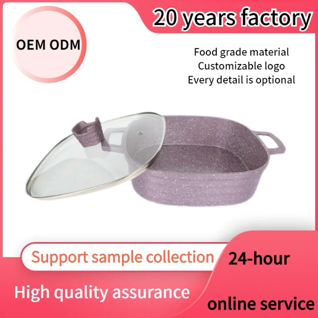 10pcs Die Cast Granite Aluminum Square Soup Pot Set Non Stick Pan Frying Set Kitchenware Sets Cookware for Gas Stove