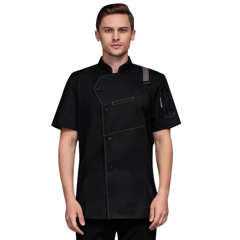 Customized Fashion Chef Clothes Uniform Cooking Chef Coat Waiter Work Jackets Bread House Baker Chef Blouse Jacket + Apron