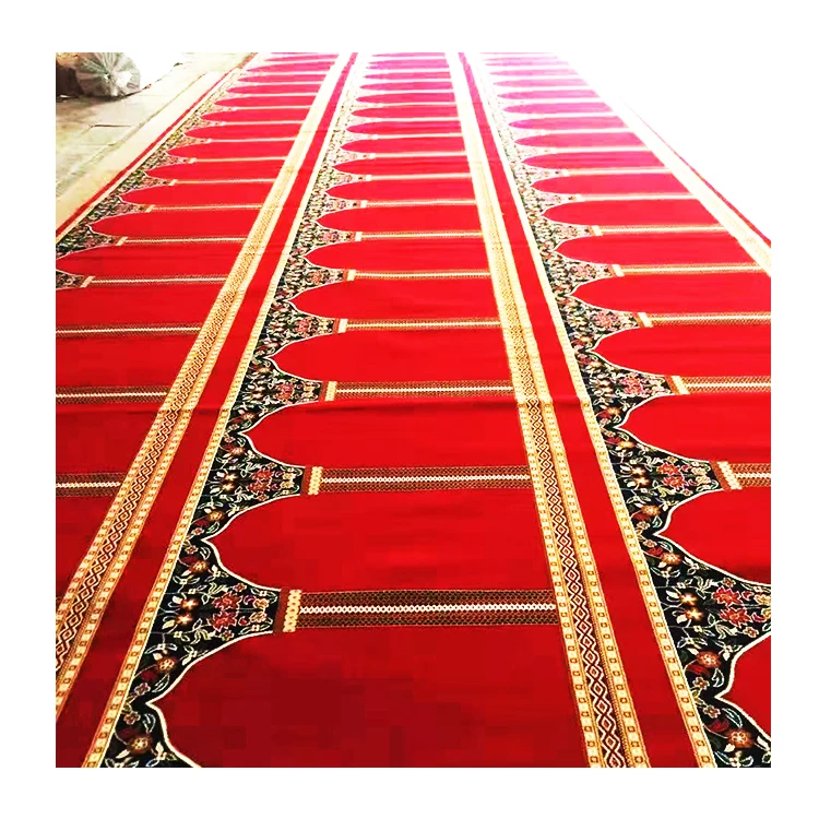 Muslim Wall To Wall Prayer Carpet Roll Nylon Printed Islamic Mosque Wilton Hallway Carpet