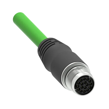 M17 17pins Male external thread moleded signal aviation circular connector can be connected with Phoenix products