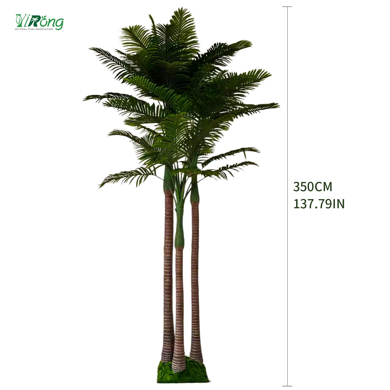 3.5m Large Simulation Betel Nut Tree Tropical Artificial Coconut Palm Tree For Indoor Outdoor Landscaping Green Design Style