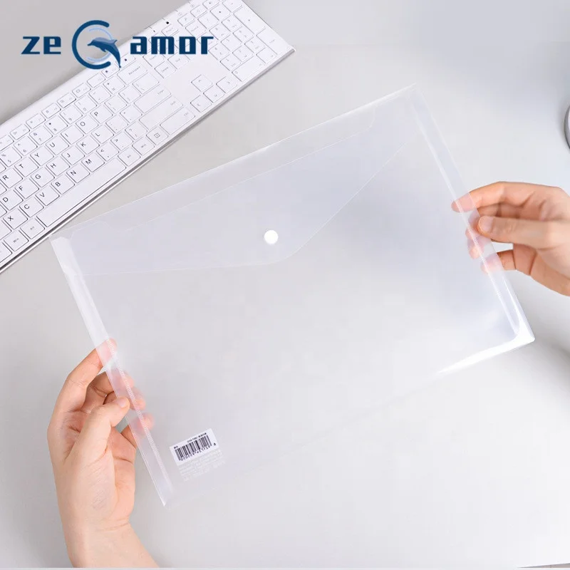 Zeamor A4 Size Logo Customized Design Plastic Blue Clear Paper File Covers Folder