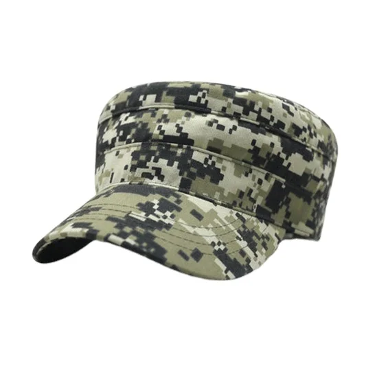 High Quality Cheap Camo hats Fashion 100%cotton flat-top hat wholesale custom outdoor sports camouflage caps and hats