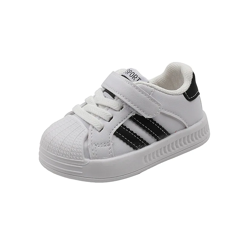 Non-slip Toddlers Running Breathable Baby Shoes White Color Autumn Shell Head Boy Casual