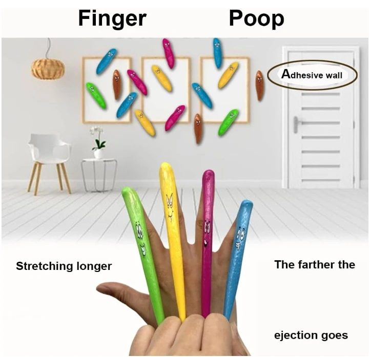 Mini Finger Slingshot Novelty Toys  Poop Toy, Stretchy Funny Gag Gifts Flying Games for Games and Party Favors