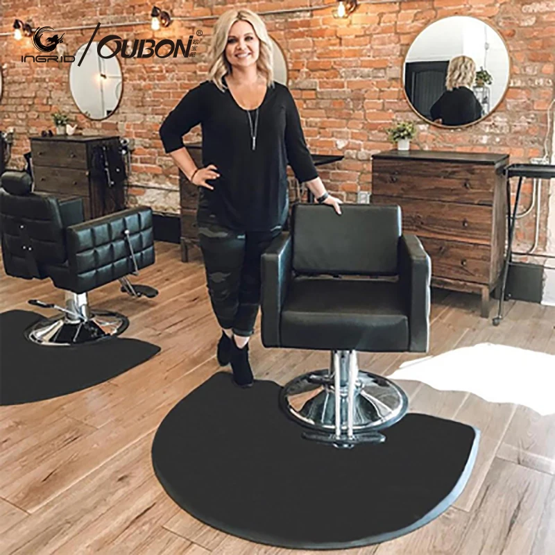 INGRID Beauty Salon Semicircle Anti-fatigue Salon Mat Black 71841