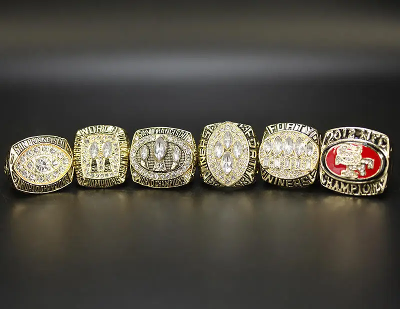 6 Pcs San Francisco National Football NFL Championship Ring Champion Ring Set Fashion Men