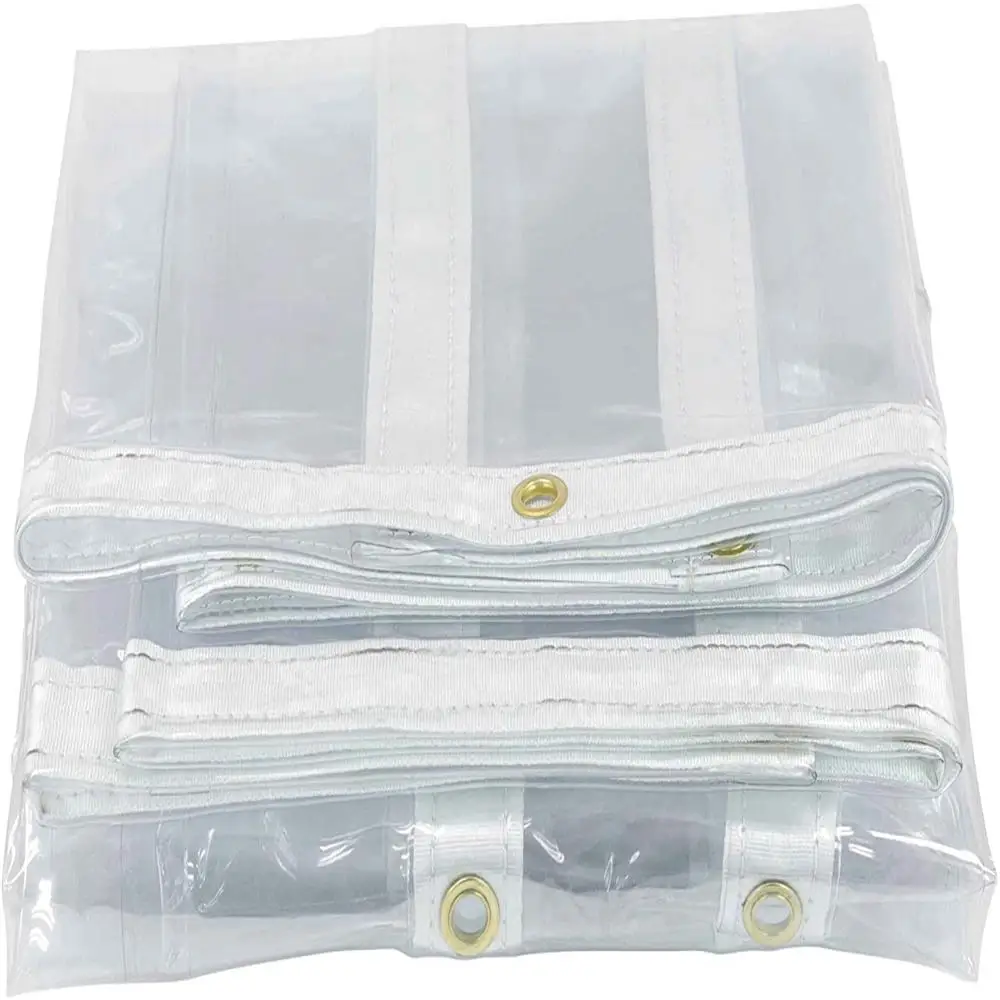 LIYUAN Clear Plastic Tarp Windproof Clear Vinyl Tarps for Outdoor Garden Curtain