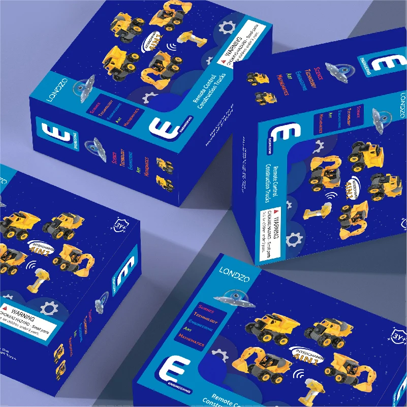 Amazon Hot Sale 4 IN 1 Take Apart Car DIY Toy RC Excavator Dump Truck Construction Vehicles