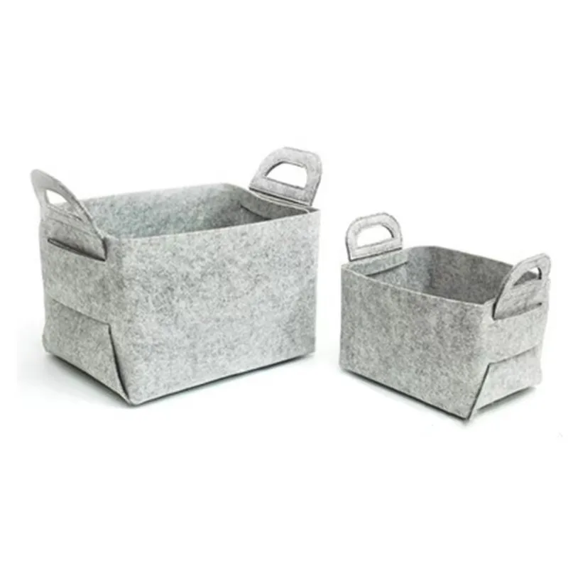 New Trend Large Portable Foldable Durable Multi-purpose Clothes Toy Storage Basket with Handles Cube Felt Storage Box
