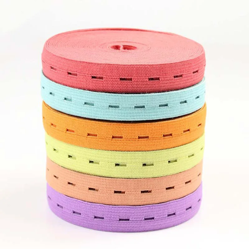 Manufacturers Direct Adjustable Knit Polyester Elastic Buttonholes Webbing