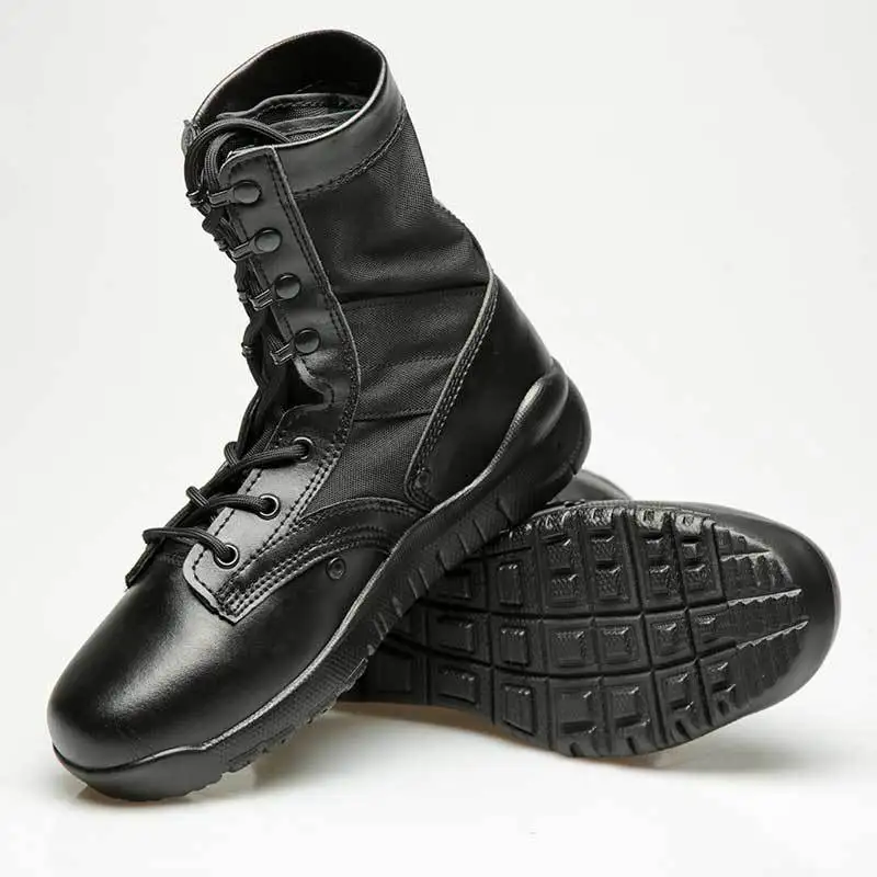 Durable Black Leather Military Jungle Light Tactical Work Combat Army Boots Men SFB-CQB