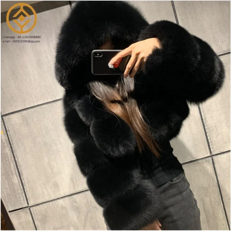 H102804 Winter Clothes For Women Warm Clothing High Quality Cropped Hoodie Fur Jacket Women Faux Fur Coat