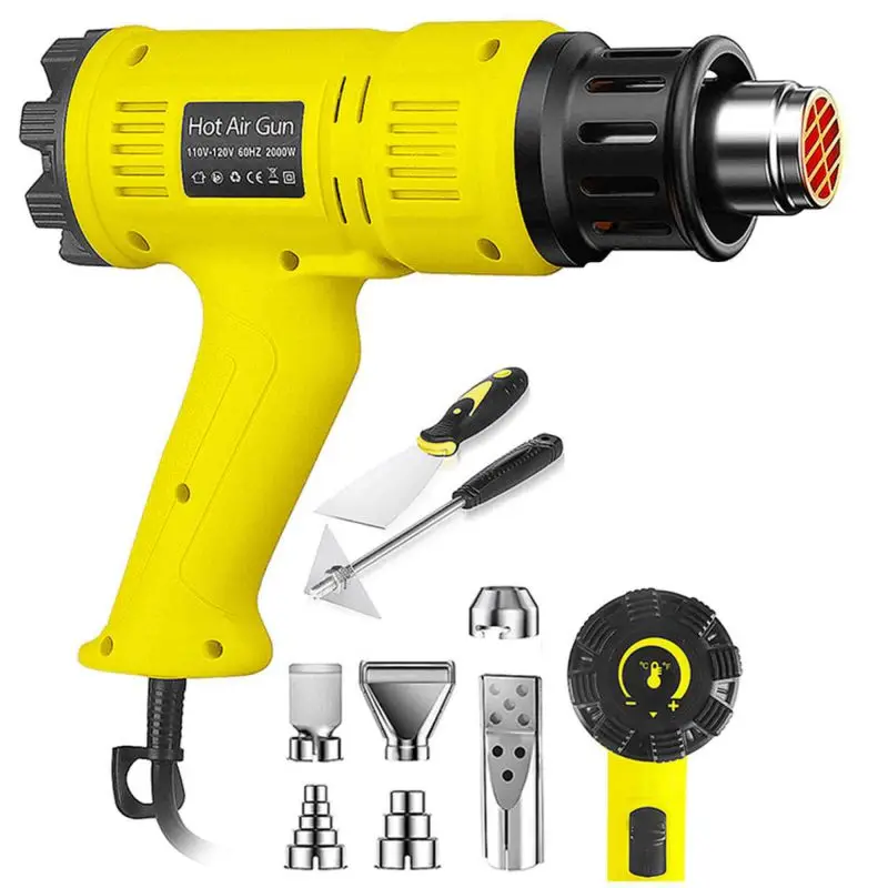 QR 620b with 8pcs nozzles Tools Heat Massage Gun Wireless Heat gun Cooling Phone Repair Shrink Wrap Industrial With High Quality