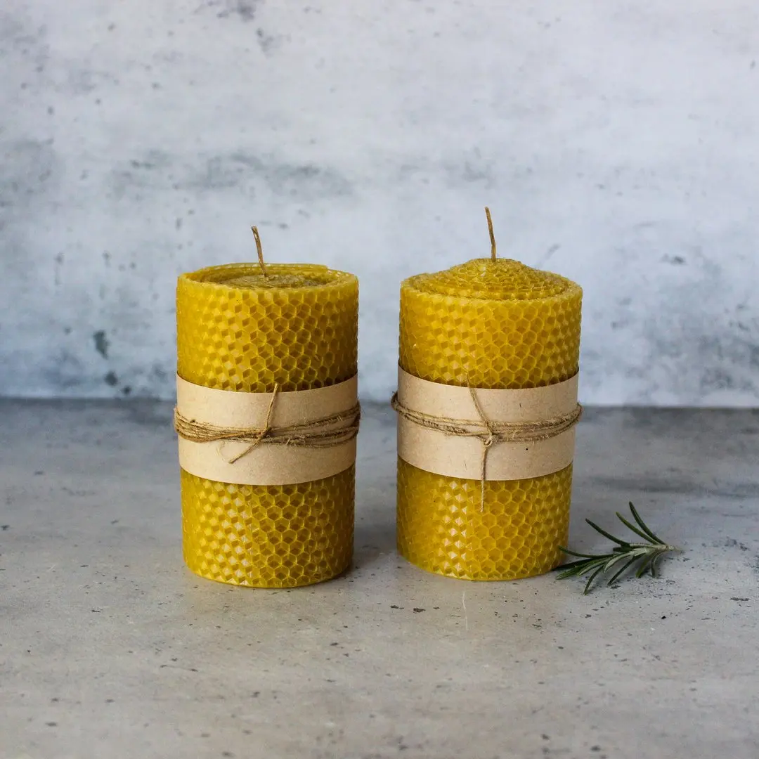 Supply Beeswax Honeycomb Hand-rolled Pillar Candle