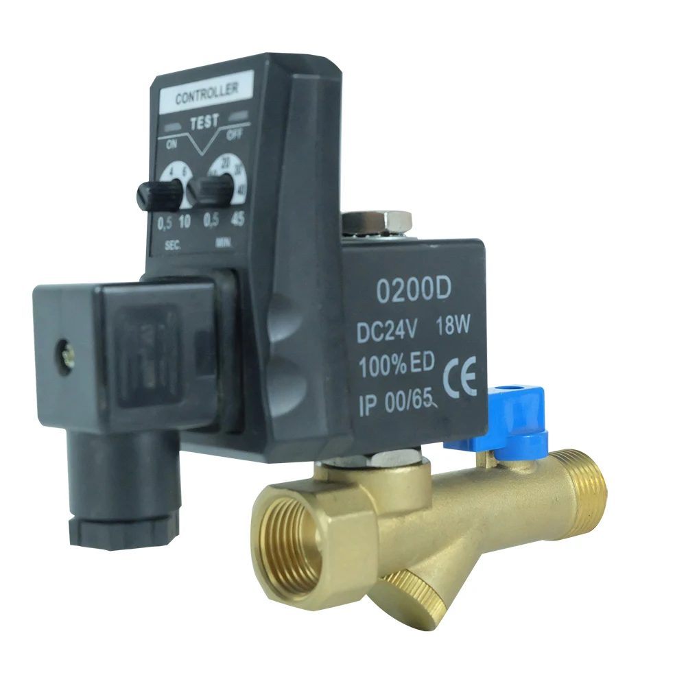 DKV DN10 bsp резьбовой 2/2 Way Water Auto латунный соленоидный дренажный клапан с