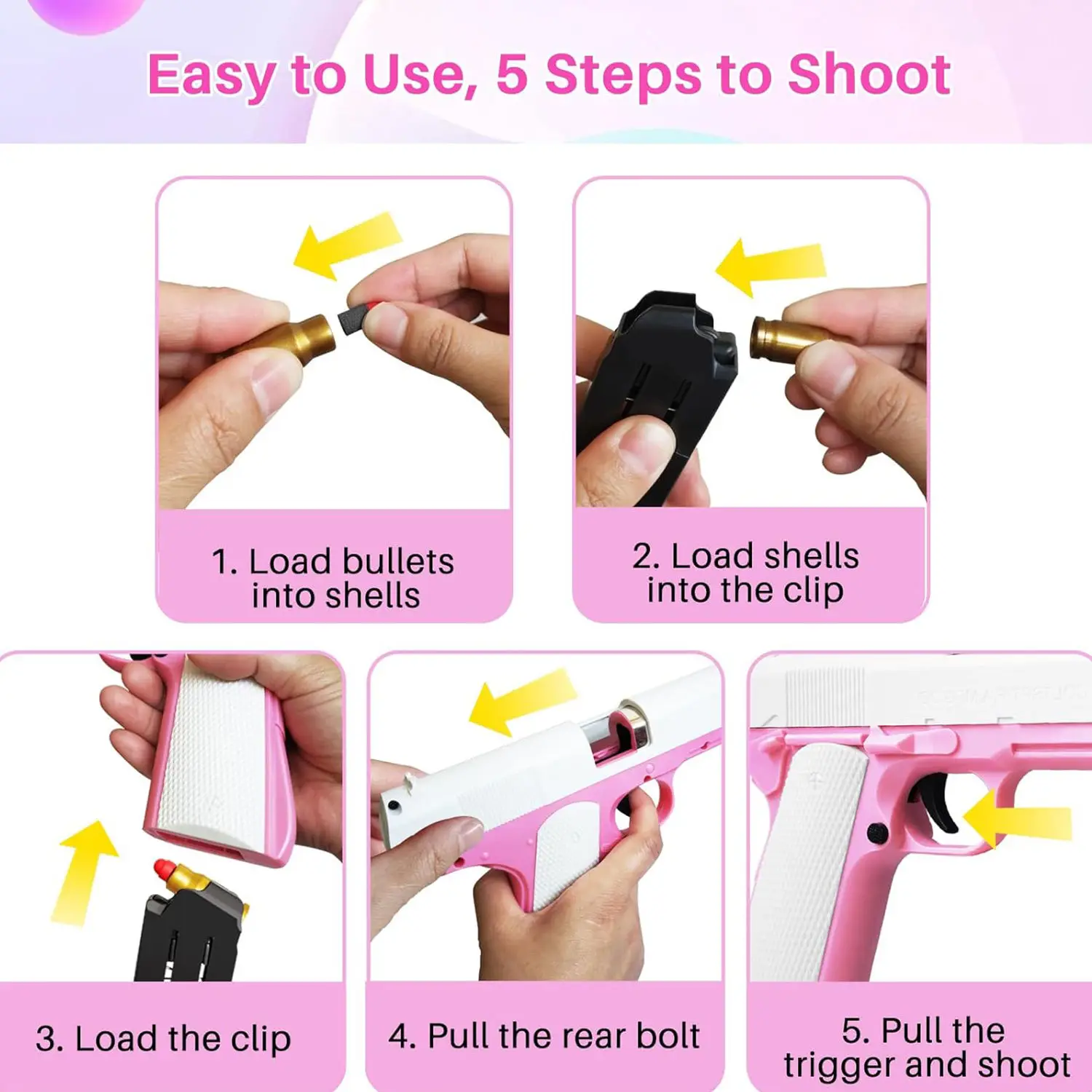 Popular 1911 Shell Ejecting Soft Bullet Toy Gun For Kids Safety Air soft Toys Foam Darts Blasters Small Pistol Model Toys