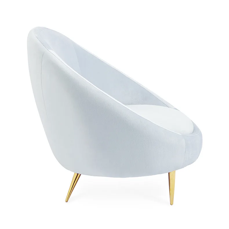 Contemporary Velvet Accent Fabric Upholstery Chairs Single  Sofa Chairs For Living Room fabric egg shaped recliner leisure chair