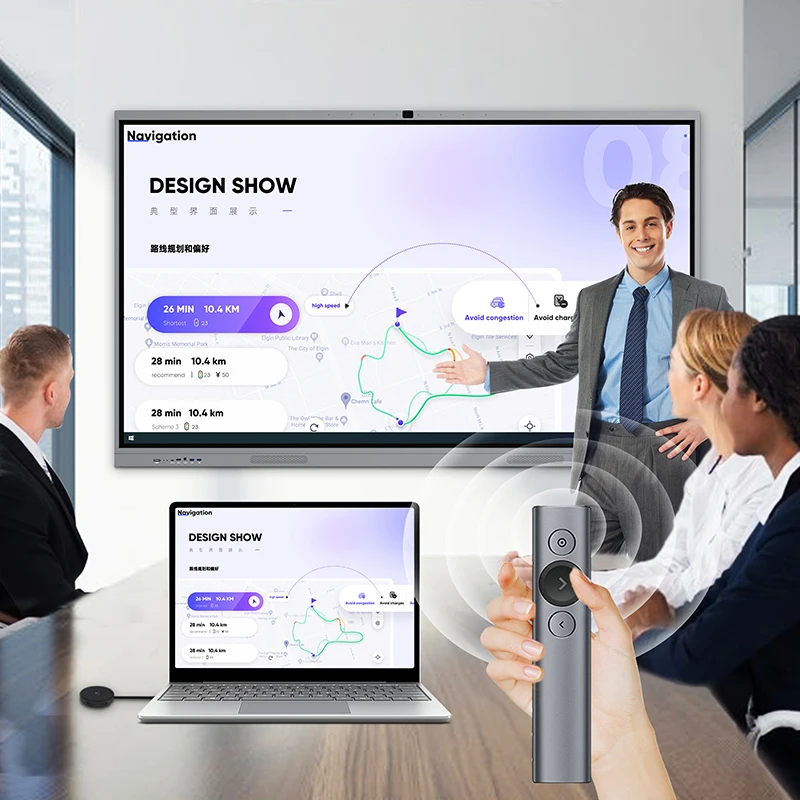 75 Inch UHD LCD Touch Smart White  Board Dual System Interactive Whiteboard For School