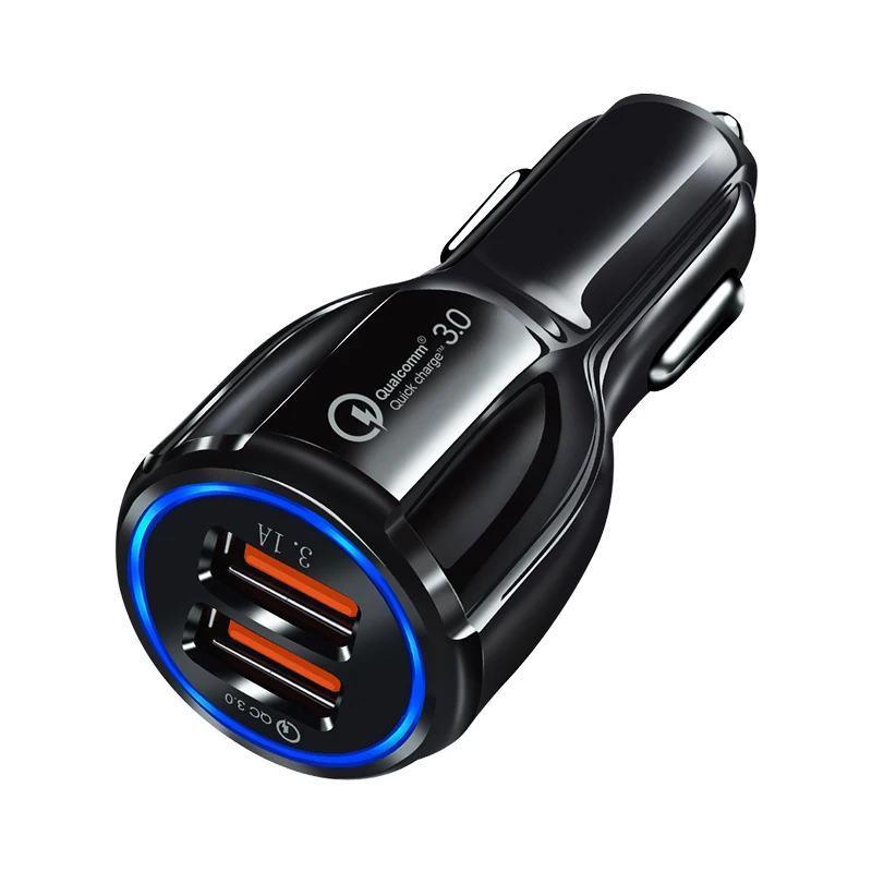 
Hotriple Quick Car Charger QC3.0 Mobile Phone Charger Dual Port USB Car Adapter for Iphone Samsung 