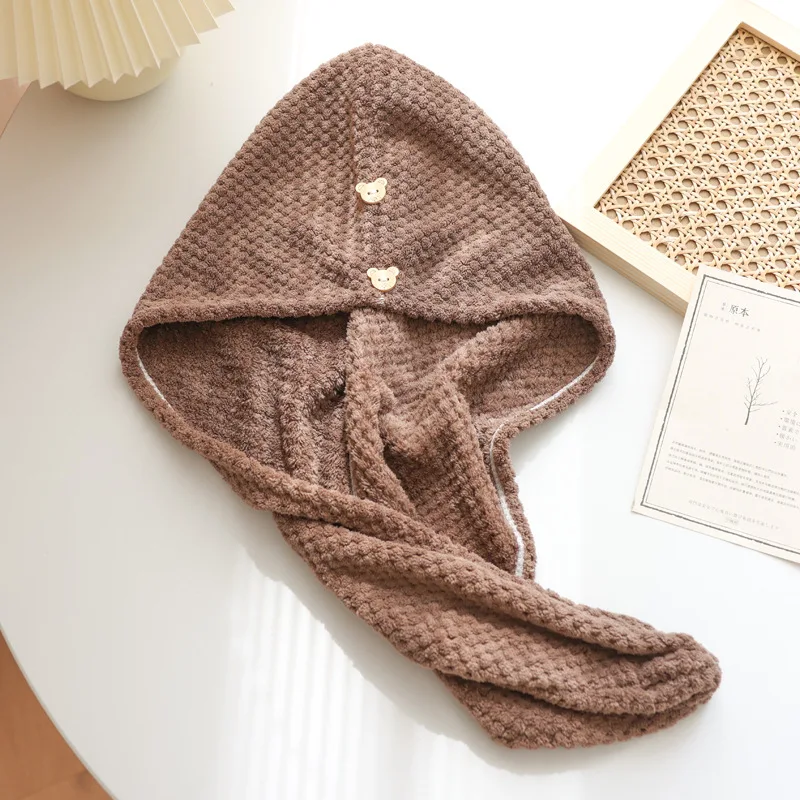 Quick Dry Luxurious Hair Turban Knitted Polyester Hair Towel for Adults Children Woven Wrap for Long & Thick Curly Hair Use Home