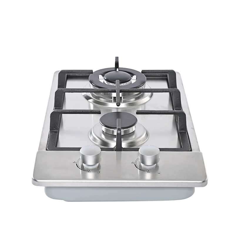 High quality Factory Direct Selling  Stainless Steel  Double Burner Built-in Home Kitchen Appliance Gas Cooker